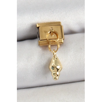 Nevamel® 316L Çelik Sallantılı Deniz Kabuğu Model Gold Renk Nomination Charm 5886