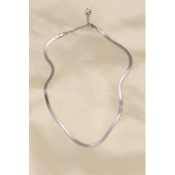 Nevamel® 316L Çelik Silver Renk 45 cm İtalyan Zincir Model Kadın Kolye 5886