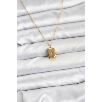 Nevamel® 316L Çelik Zincir Gold Renk Minimal Kutup Yıldızı Model Kadın Kolye 5886