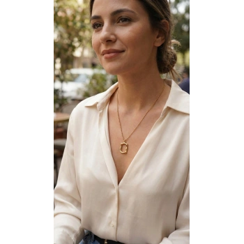 Nevamel® 316L Çelik Zincir Gold Renk Model Kadın Kolye 5886