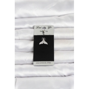 Nevamel® 316L Cerrahi Çelik Dolphin Kuyruk Model Göbek Piercing 5886