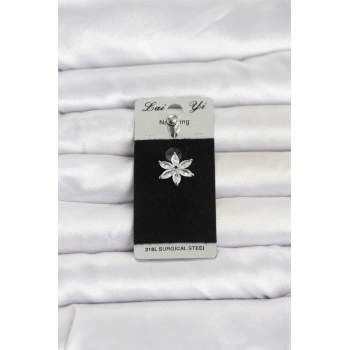 Nevamel® 316L Cerrahi Çelik Lotus Model Göbek Piercing 5886