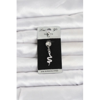 Nevamel® 316L Cerrahi Çelik Sallantılı Yılan Model Göbek Piercing 5886