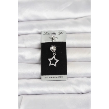 Nevamel® 316L Cerrahi Çelik Sallantılı Yıldız Model Göbek Piercing 5886