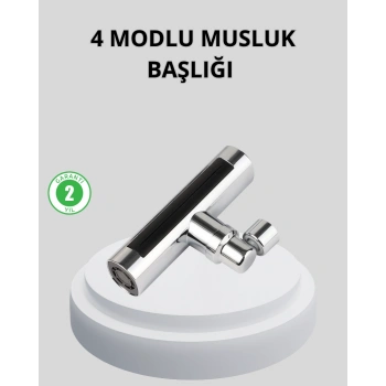 Nevamel 360° Dönebilen Musluk Başlığı 4 Fonksiyonlu Su Tasarruflu ve Dayanıklı