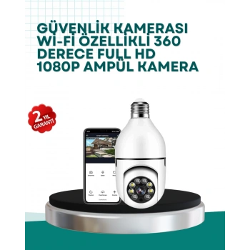 Nevamel® 360° Panoramik Görüntüleme Sunan Ampul Tipi Güvenlik Kamerası