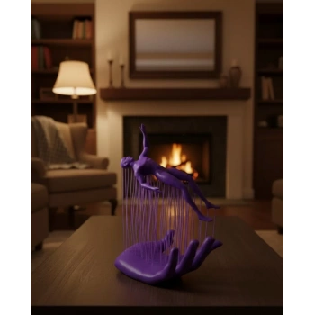 Nevamel® 3D El İnsan Figürü Mor Modern Sanatsal Dekoratif Biblo 12x18 cm