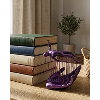 Nevamel® 3D Mor İnsan Figürü Dekoratif Duvar ve Masa Üstü Sanat Objesi
