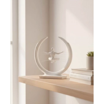 Nevamel® 3D Zen Heykeli Modern Ay Tasarımlı Meditasyon Biblosu