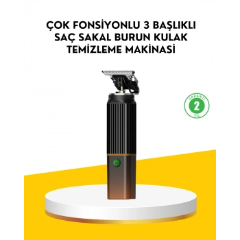 Nevamel 3’ü 1 Arada Şarjlı Erkek Bakım Seti – Saç Sakal ve Burun Tüyü Kesme Makinesi