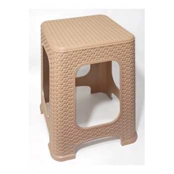 Nevamel® 4 Adet Küçük Kahve Kir Tutmaz 30 cm Tabure Hasır Örgü Oturak Alt Kuşaklı Sağlam Dizayn (1431)