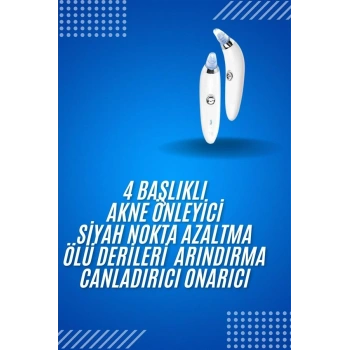 Nevamel 4 Başlıklı Pilli Vakumlu Siyah Nokta Temizleyici Akne Ve Sivilce Önleyici