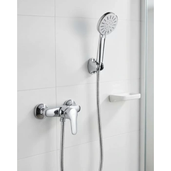 Nevamel® 4 Fonksiyonlu Krem El Duşu Seti Spiral Hortum ve Duş Askısı