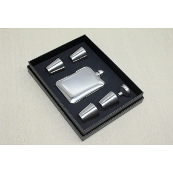 Nevamel® 4 Shot Bardaklı Matara Seti Çelik