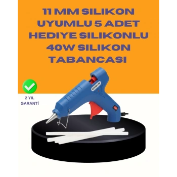Nevamel® 40W Sıcak Mum Silikon Tabancası 5 Silikon Hediyeli Hızlı Yapıştırma