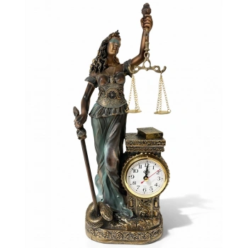 Nevamel® 44x17 cm Polyester Saatli Adalet Figürü