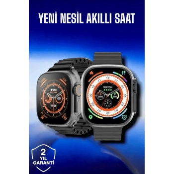Nevamel 45 MM Gri Kasa Ultra Akıllı Saat Sesli Görüşme Sağlık Takibi Suya Dayanıklı