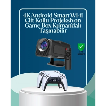 Nevamel 450 ANSI Lümen 4K Destekli Kompakt Ev Projektörü