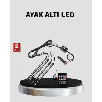 Nevamel® 48 LED Araç İçi RGB Şerit Aydınlatma Müzik Senkron USB Kumandalı Set