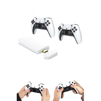 Nevamel® 4K HD Görüntü Kaliteli Retro Game Stick 20000 Oyunlu Çift Kollu Beyaz Game Stick