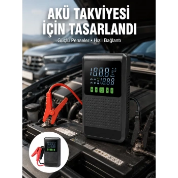 Nevamel® 4’ü 1 Arada Jump Starter Hava Kompresörü Powerbank ve LED Fener Yeni Nesil