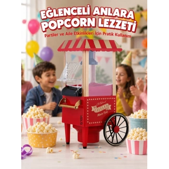 Nevamel® 5 Dakikada Popcorn Hazırlayan Yağsız Patlatma Makinesi