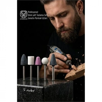 Nevamel® 5li Dremel Ucuna Taşlama Seti - 3mm Şaft Profesyonel Oyma Şekillendirme ve Rötuş Uçları
