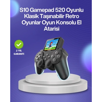 Nevamel 500 Oyunlu Nostaljik El Tipi Oyun Konsolu Taşınabilir Şarjlı Cihaz Renkli Ekran ve TV Destekli