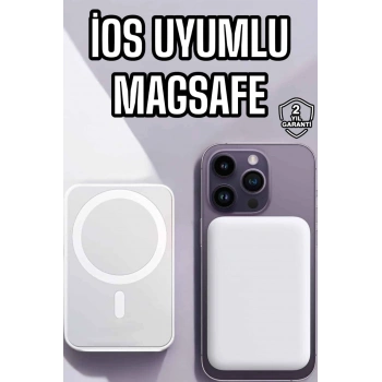 Nevamel 5000 Mah İOS Uyumlu Magsafe Kablosuz Şarj Hızlı Şarj Desteği