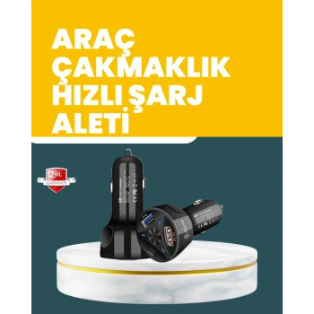 Nevamel® 55W Hızlı Şarj Araç Çakmaklık Adaptörü QC 3.0 PD