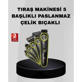 Nevamel 5’i 1 Arada Şarjlı Erkek Bakım Seti LED Göstergeli ve Suya Dayanıklı