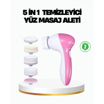 Nevamel 5’i 1 Arada Yüz Temizleme Cihazı – Masaj Fırça Peeling ve Krem Uygulama Aparatlı