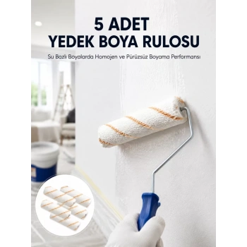 Nevamel® 5’li Mini Rulo Boya Seti Duvar Tavan Emülsiyon Uygulama