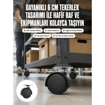 Nevamel® 6 cm Döner Kilitsiz Ayak Tek Parça