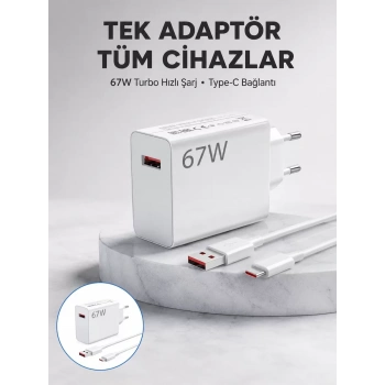 Nevamel® 67 Watt Güvenli Hızlı Şarj Adaptörü Samsung M31 M33 M51 Uyumlu Yeni Nesil