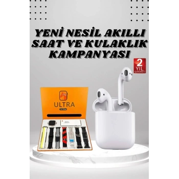 Nevamel 7 Kordonlu Akıllı Saat Ve 2.Nesil Kulaklık Yüksek Ses Kaliteli Uzun Pil Ömrü