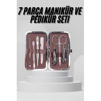 Nevamel® 7 Parça Paslanmaz Çelik Manikür ve Pedikür Seti Çantalı Profesyonel