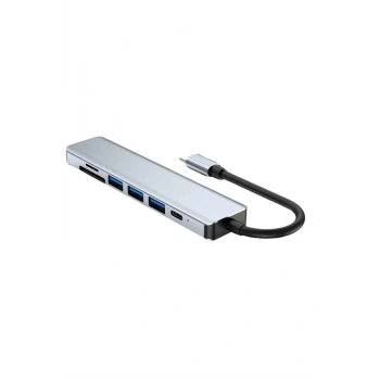 Nevamel 8 Portlu Macbook Çevirici Type C Hub  SD TF USB Çoğaltıcı Ethernet