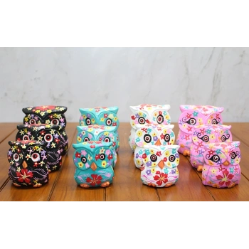 Nevamel Ahşap 3lü Baykuş Seti Model 3