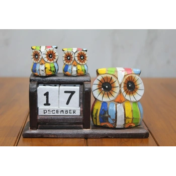 Nevamel Ahşap Baykuş Takvim Model 2