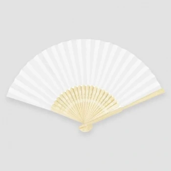 Nevamel Ahşap Beyaz Kağıt Yelpaze