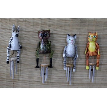 Nevamel Ahşap Hayvan Figürlü Rüzgar Çanı Model 2