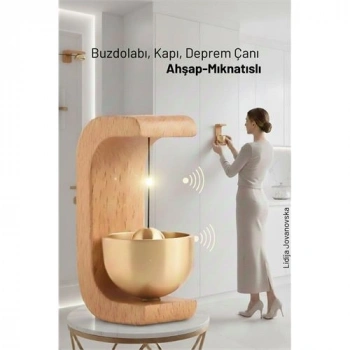 Nevamel® Ahşap Kapı Çanı - Deprem Zili - Dekoratif Zil -Japon Rüzgar Çanı  Yapışkanlı ve Mıknatıslı