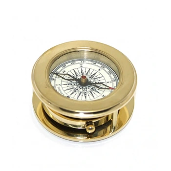 Nevamel Ahşap Kutulu Pirinç Mercekli Pusula Model 2