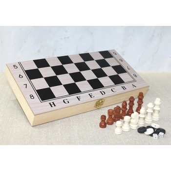 Nevamel Ahşap Kutulu Satranç Tavla Seti Model 2