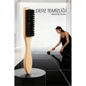 Nevamel® Ahşap Saplı Derz Temizleme Fırçası – Hassas Seramikler İçin Bristol Kıllı Fırça