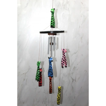 Nevamel Ahşap Zürafalı Rüzgar Çanı