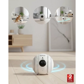 Nevamel® Akıllı Mobil Kontrollü Takip Kamerası WiFi Destekli Bulut Kayıtlı