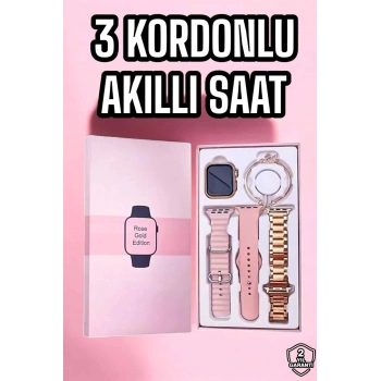 Nevamel Akıllı Saat Amoled Ekran 3 Kordonlu Aksesuar Hediyeli Sesli Görüşme