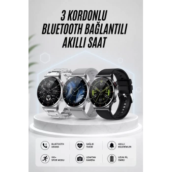 Nevamel® Akıllı Saat Amoled Ekran Bluetooth Bağlantılı Sesli Görüşme Nabız Ölçer